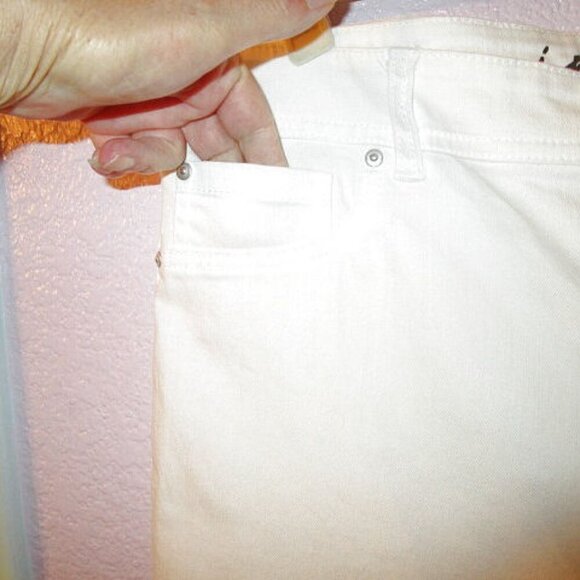 INC International Concepts Flare Jeans 16 High Rise Button Fly Stretch Crop - Picture 4 of 12